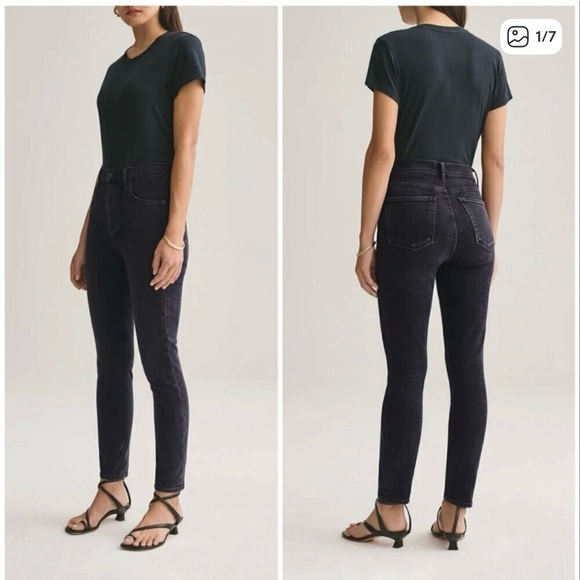 Women's AGOLDE Black Nico Jeans - Picture 1 of 11